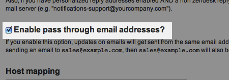 Pass Through Email Feature on Zendesk